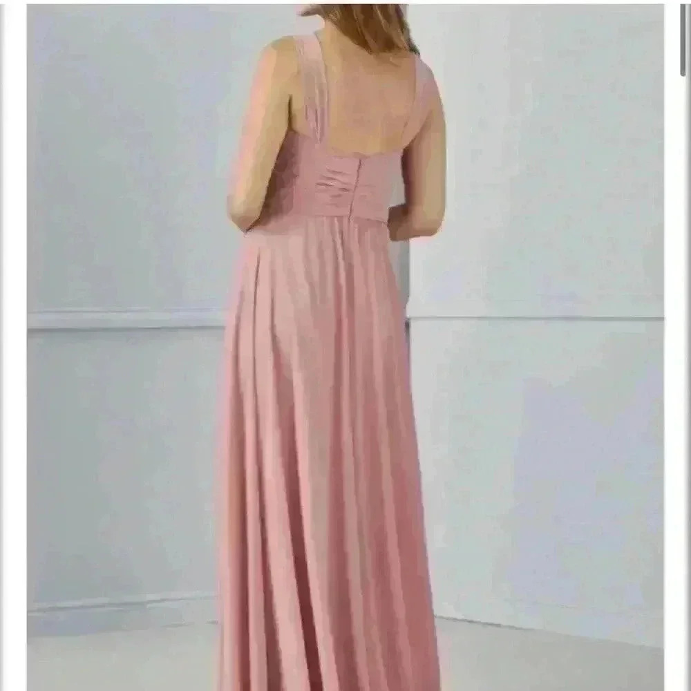 Amsale Women’s Maxi Dress 100% Silk Crinkle Halter Chiffon Gray Size 00 Party - Picture 2 of 13